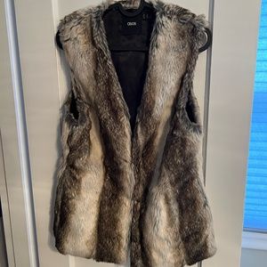ASOS | Faux Fur Vest | Gray & Brown Stripes | Size 2 (Small) | Great Condition